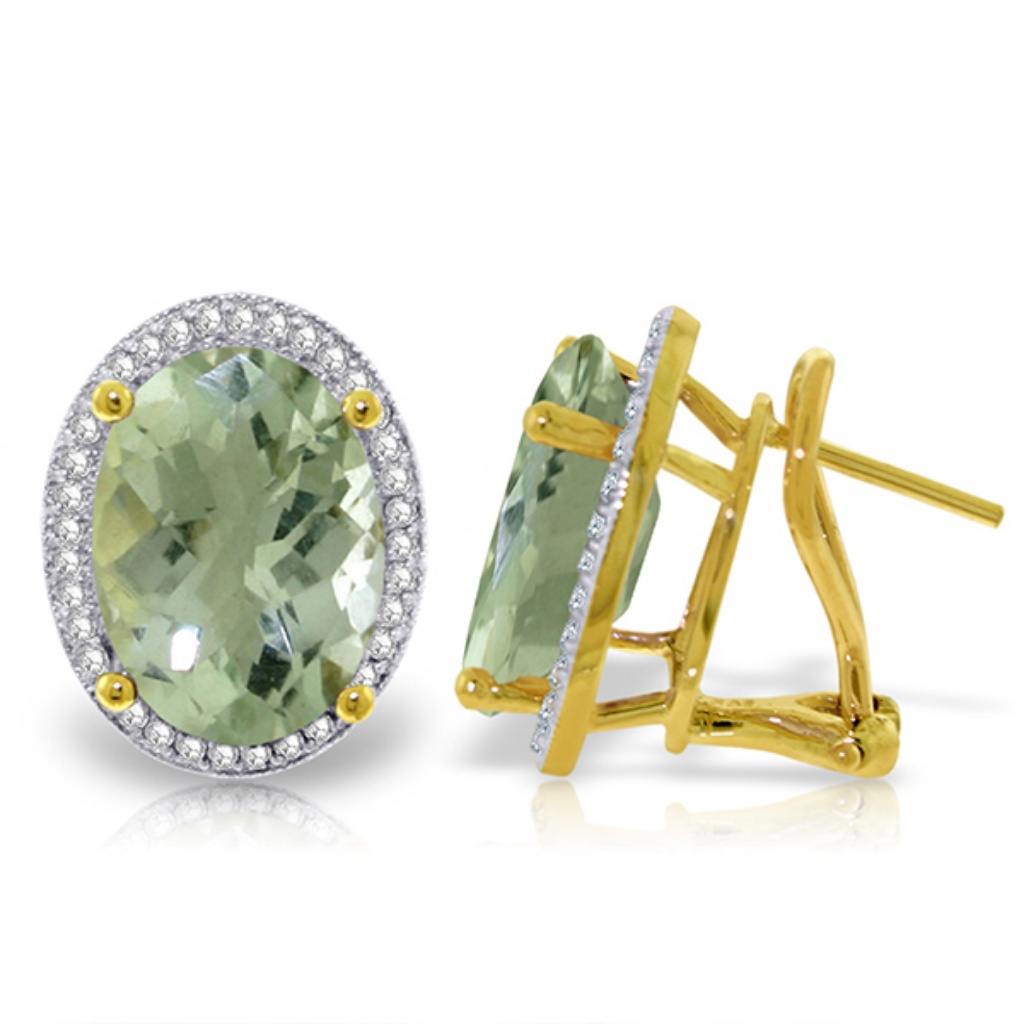 Earring With Diamonds Green Amethysts 1980$